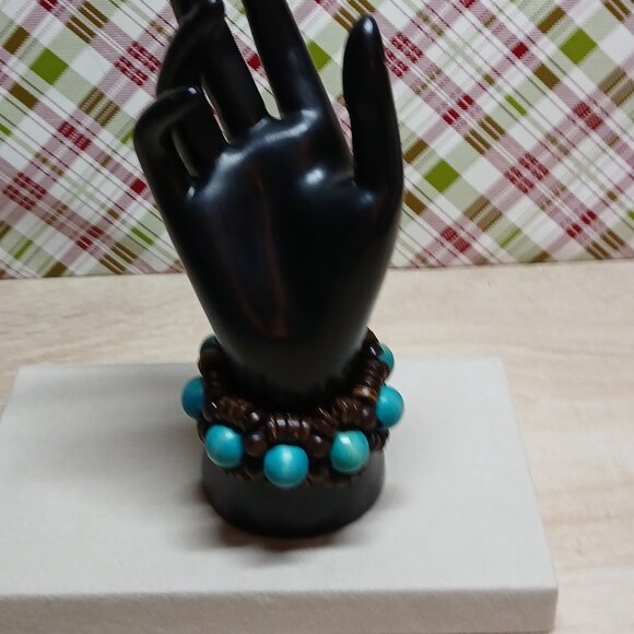 Hand Crafted Wooden Boho Beaded Stretchy Bracelet Fashion Costume Jewelry #37 - Picture 5 of 11
